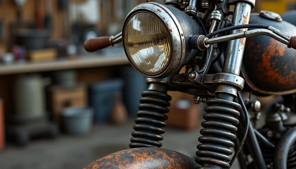 Tête de fourche moto vintage : ce que dit la règle