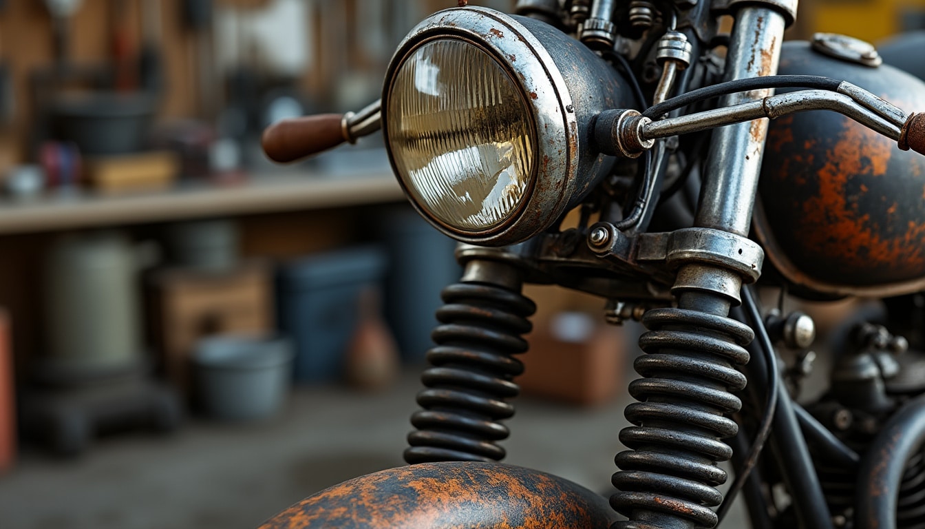 Tête de fourche moto vintage : ce que dit la règle